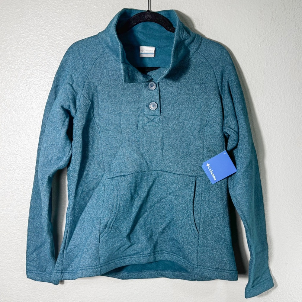 NWT Columbia Turquoise Felix Peak Pullover Button-Up Jacket